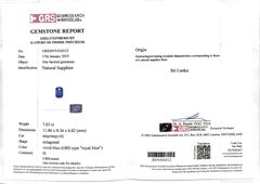 Platinum Octagonal 7.03 Carat Sapphire 0.84 Carat Diamond Ring