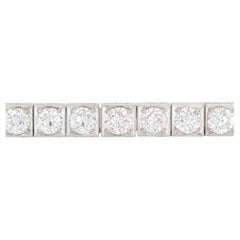 Platinum Old European Cut Diamond Square Link Tennis Bracelet