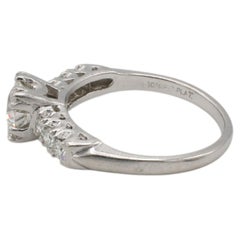 Platinum Old European Cut Natural Diamond Engagement Ring