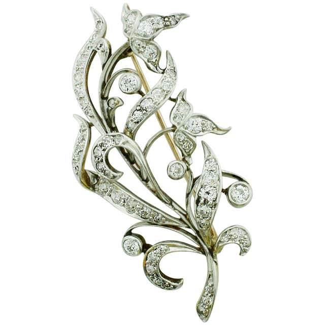 Edwardian Circa 1800's Diamond Platinum on 14k Yellow Gold Necklace For ...