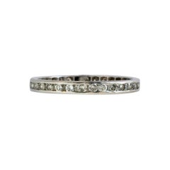 Platinum One Carat Diamond Vintage Eternity Band Wedding Anniversary