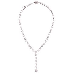 Platinum One of a Kind Vintage Cut Diamond Riviere Lariat