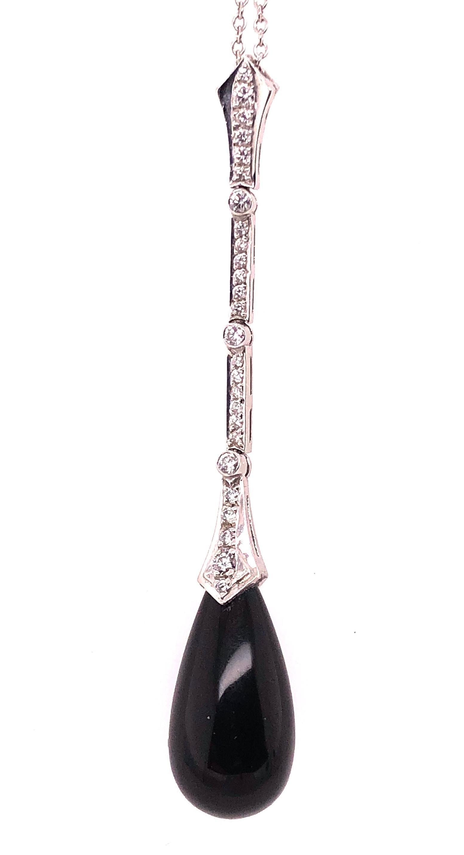 Platinum Onyx Earrings with Round Diamonds For Sale 10