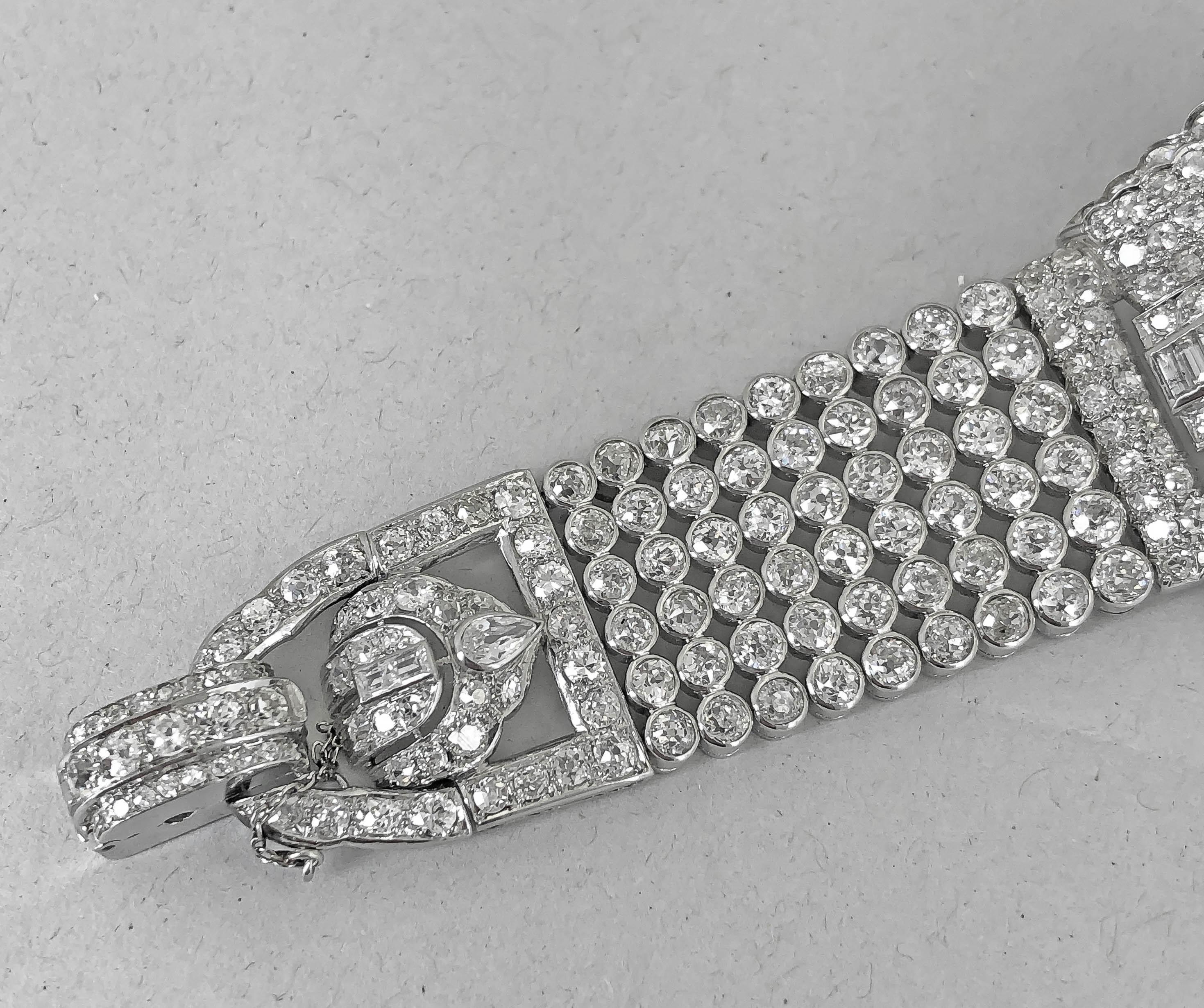 Women's Platinum Openwork Design Diamond Bracelet