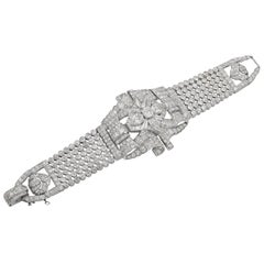 Retro Platinum Openwork Design Diamond Bracelet