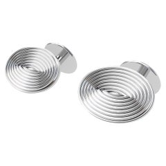 Boutons de manchette cylindriques en platine d'art optique