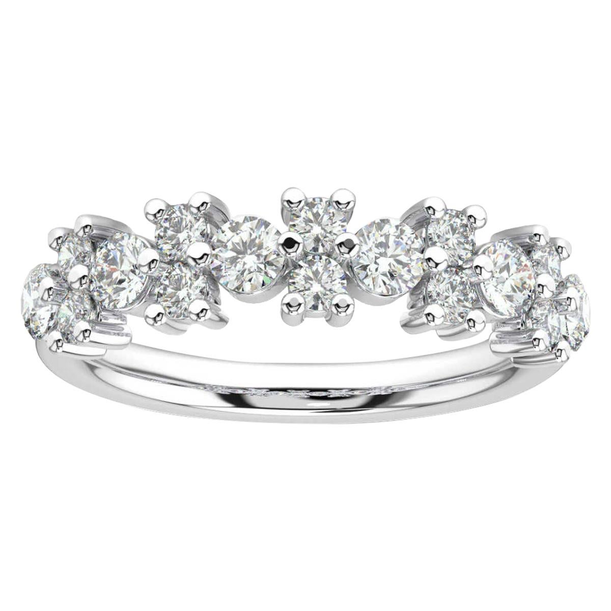 Platinum Orchid Diamond Cluster Ring '1 Carat' For Sale