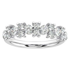 Bague grappe de diamants orchidées en platine de 1 carat
