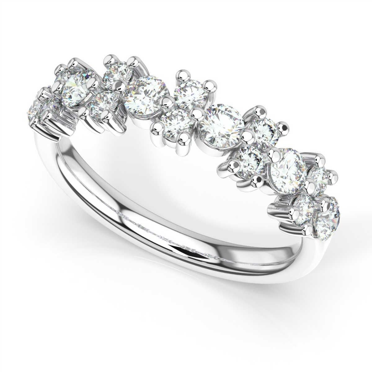 Round Cut Platinum Orchid Diamond Cluster Ring '1 Carat' For Sale