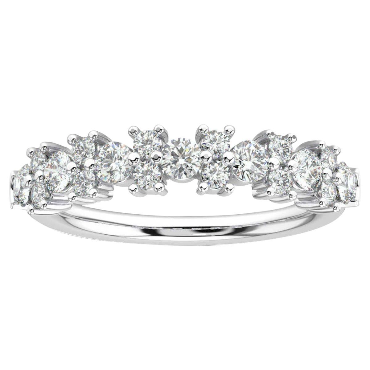 Platinum Orchid Diamond Cluster Ring '3/4 Carat' For Sale
