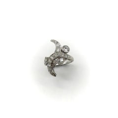 Platinum Organic Motif Multi-Diamond Ring, 1950's