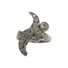 Bague multi-diamants à motif organique, années 1950