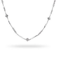 Platinum Ornate Link Chain Necklace