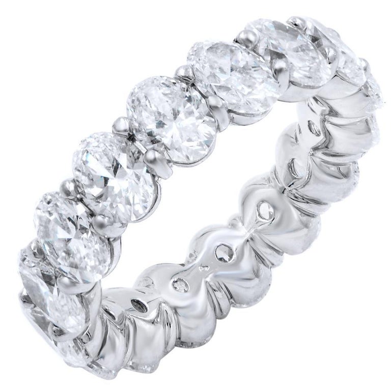Platinum Oval Brilliant Cut Diamond Eternity Band 6.20 ... (768 x 768 Pixel)