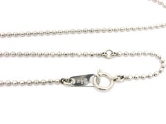 Platinum Oval Cabochon Large Opal w/ Diamond Halo Pendant on 18' Ball Bead Chain