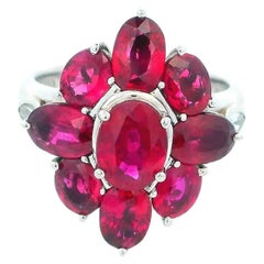 Platinum Oval-Cut Burma Ruby Ring GIA Certified