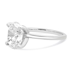 Platinum Oval Cut Diamond Engagement Ring