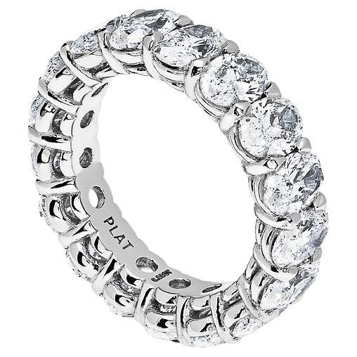 Platinum Oval-Cut Diamond Ring For Sale