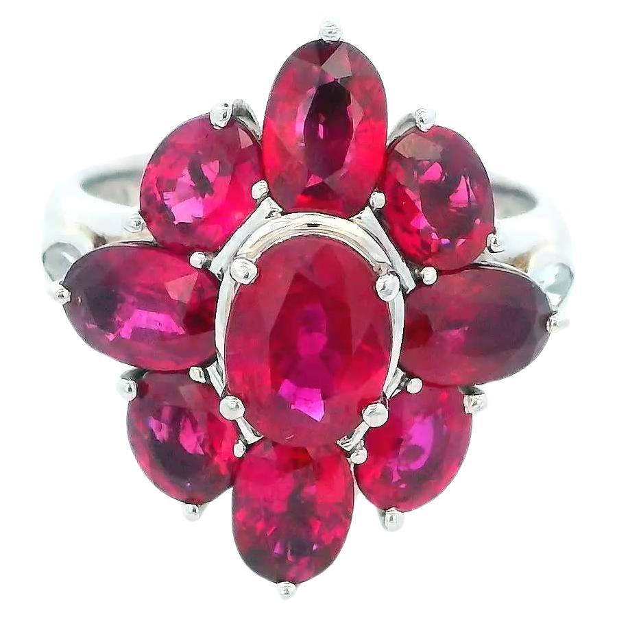 Platinum Oval-Cut Ruby Ring