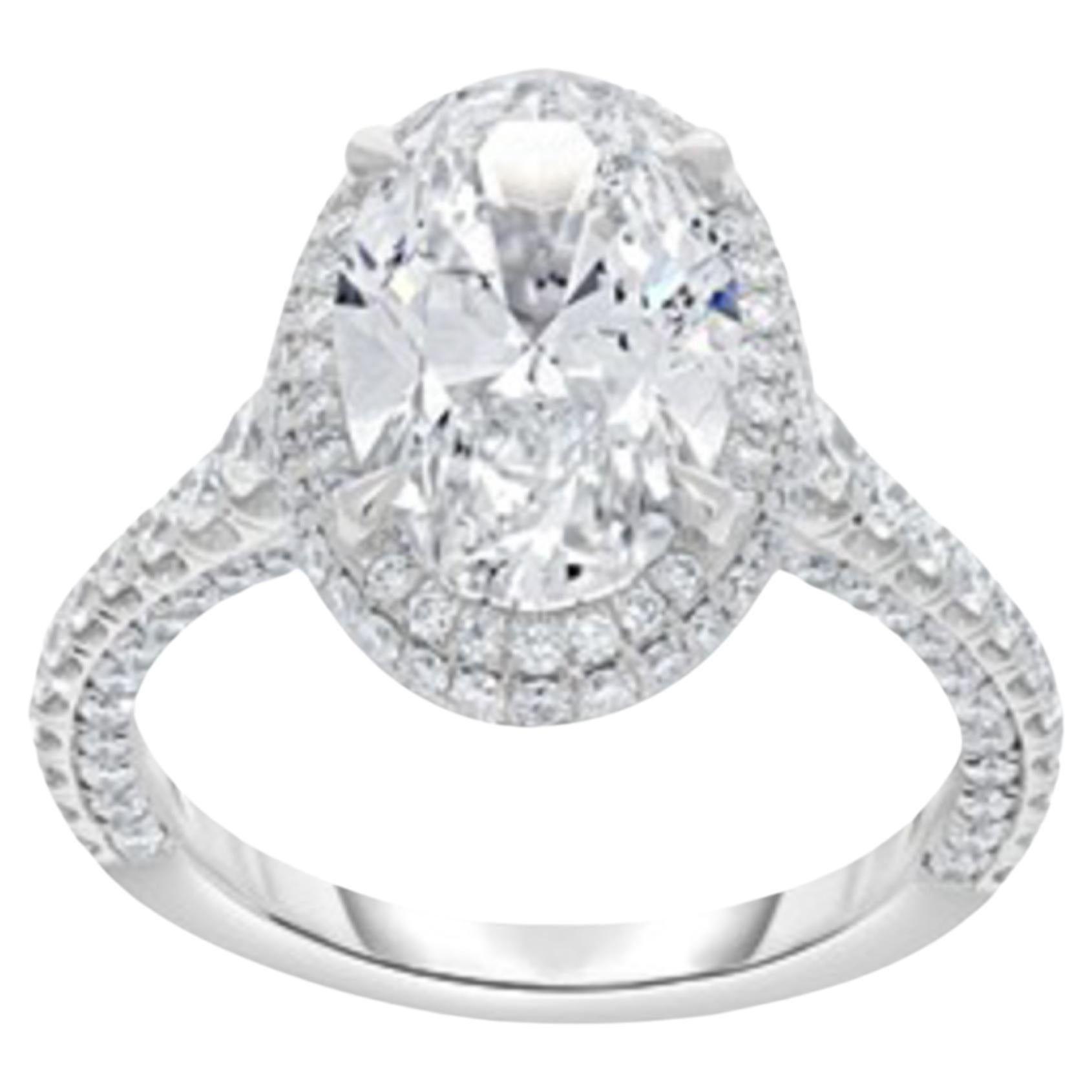 Diamond Platinum Engagement Ring at 1stDibs
