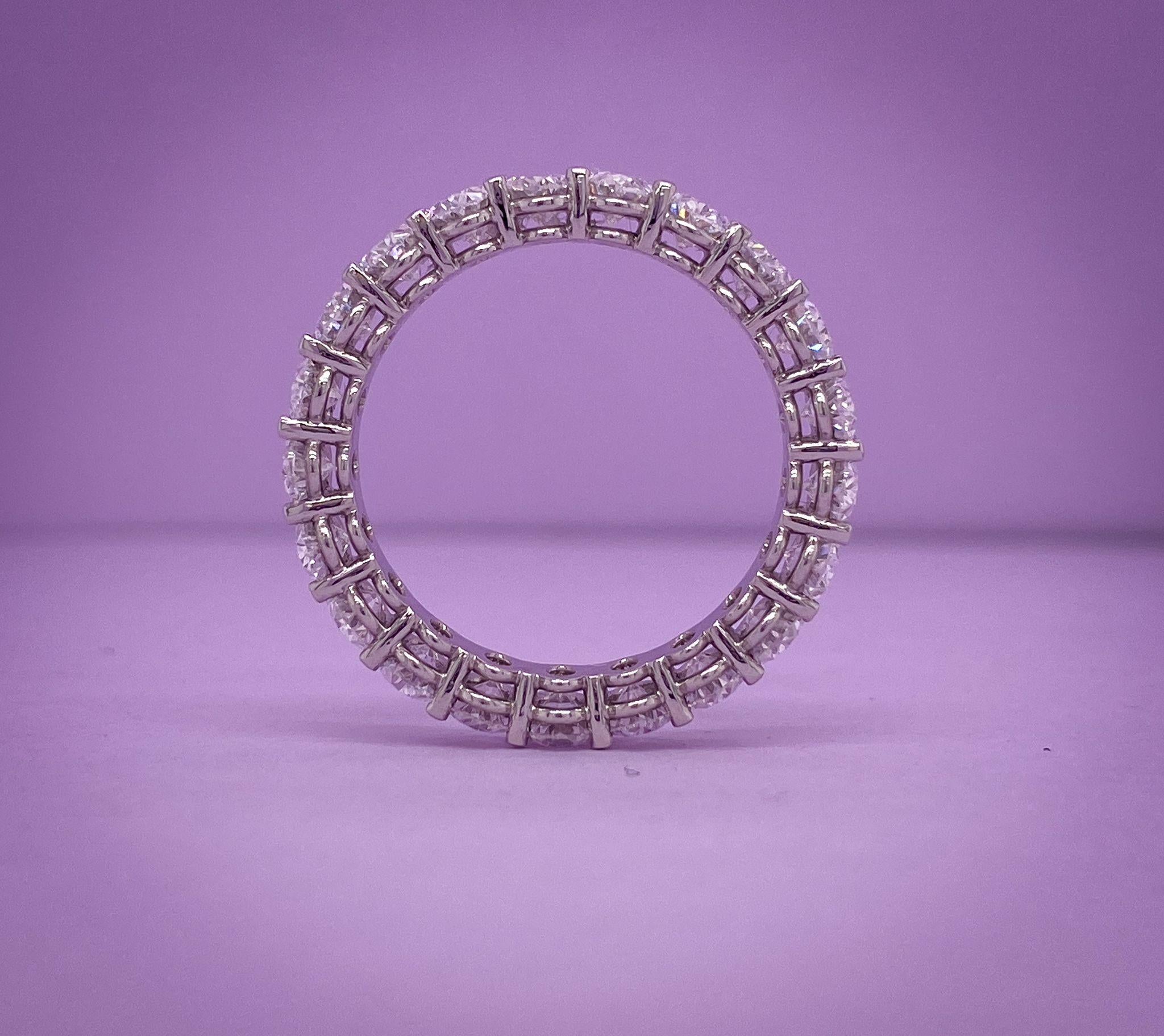 Platinum Oval Diamond Eternity Band  In New Condition For Sale In Cedarhurst, NY