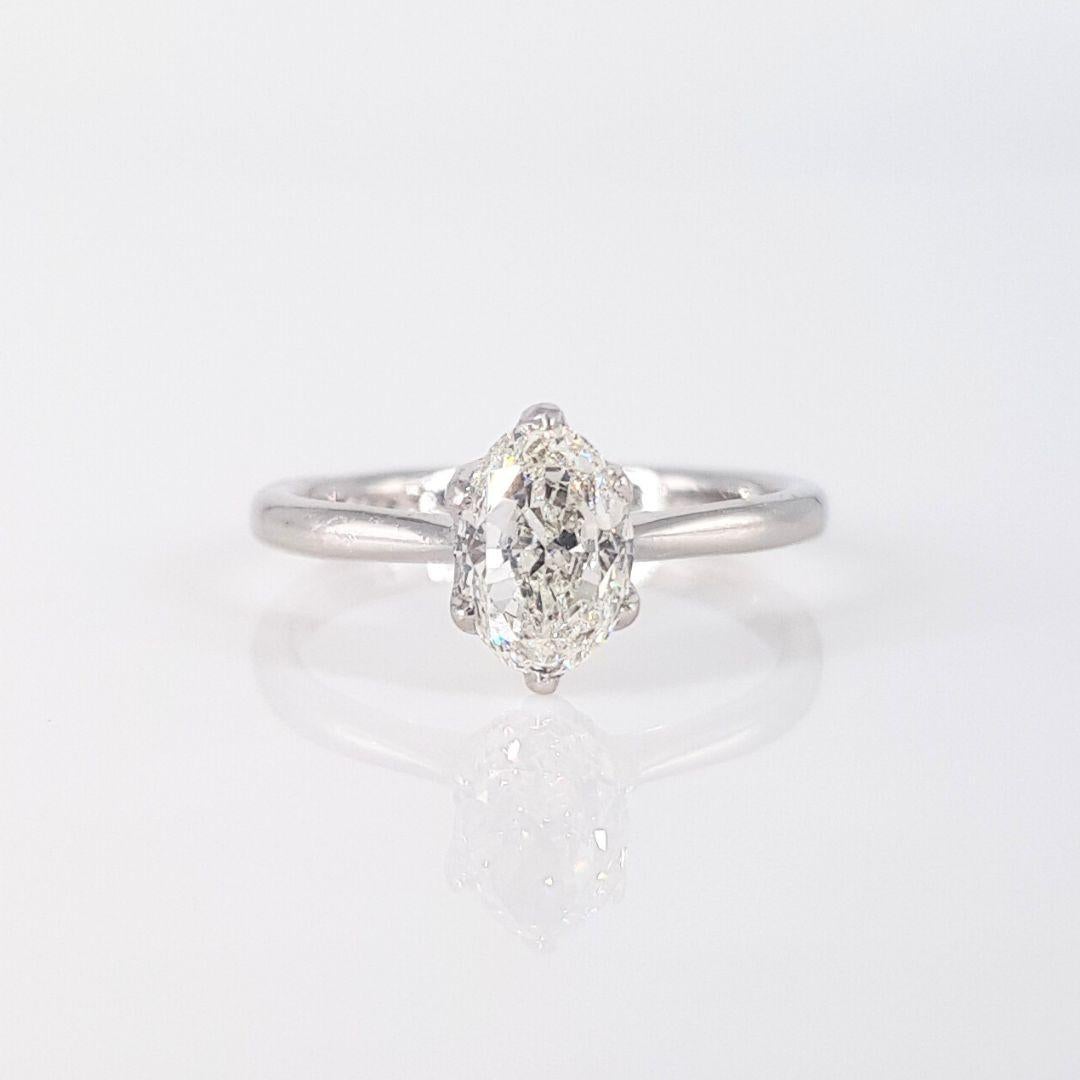 Oval Cut Platinum Oval Diamond Ring For Sale