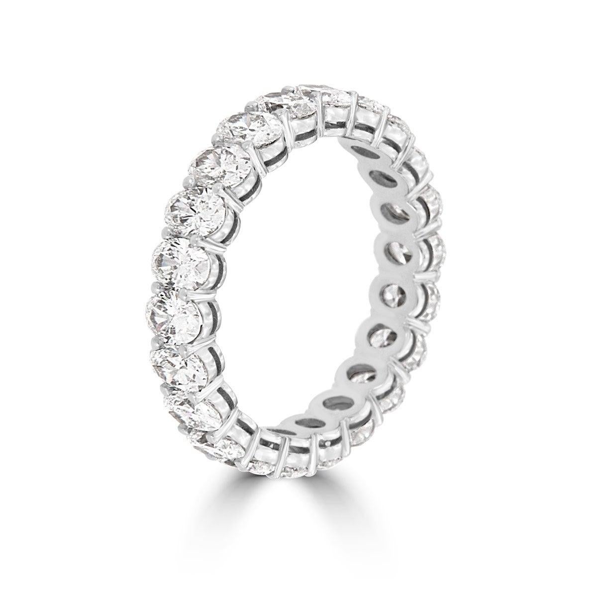 For Sale:  Platinum Oval Eternity Diamond Ring '3 Carat' 2