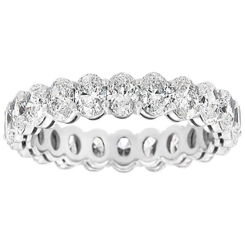 11 Carat Oval Diamond Platinum Eternity Band Ring For Sale at 1stDibs ...