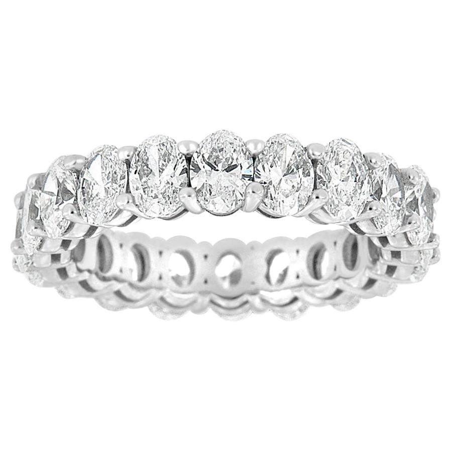 For Sale:  Platinum Oval Eternity Diamond Ring '4 Carat'