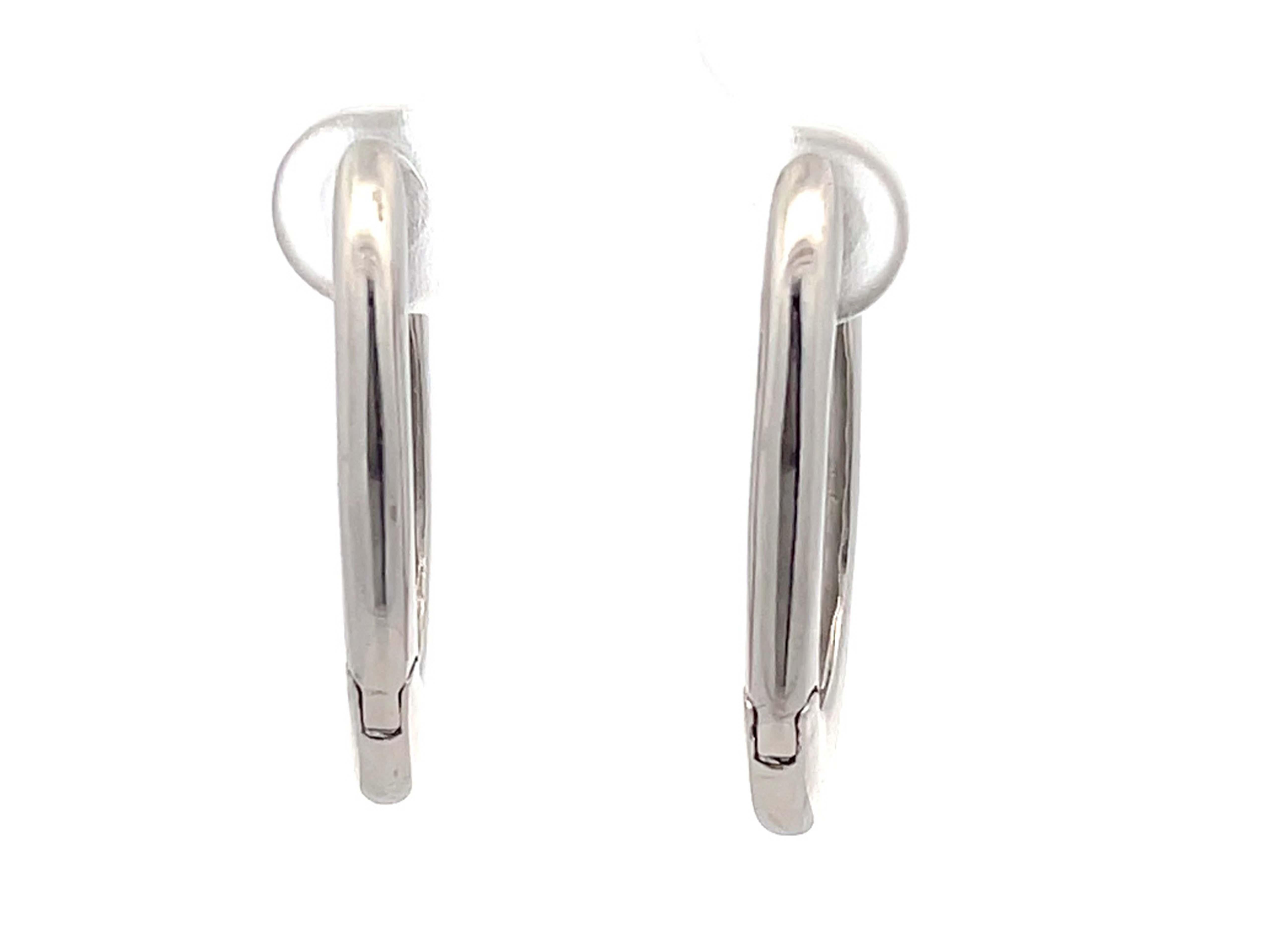 Platinum Oval Hoop Earrings 2