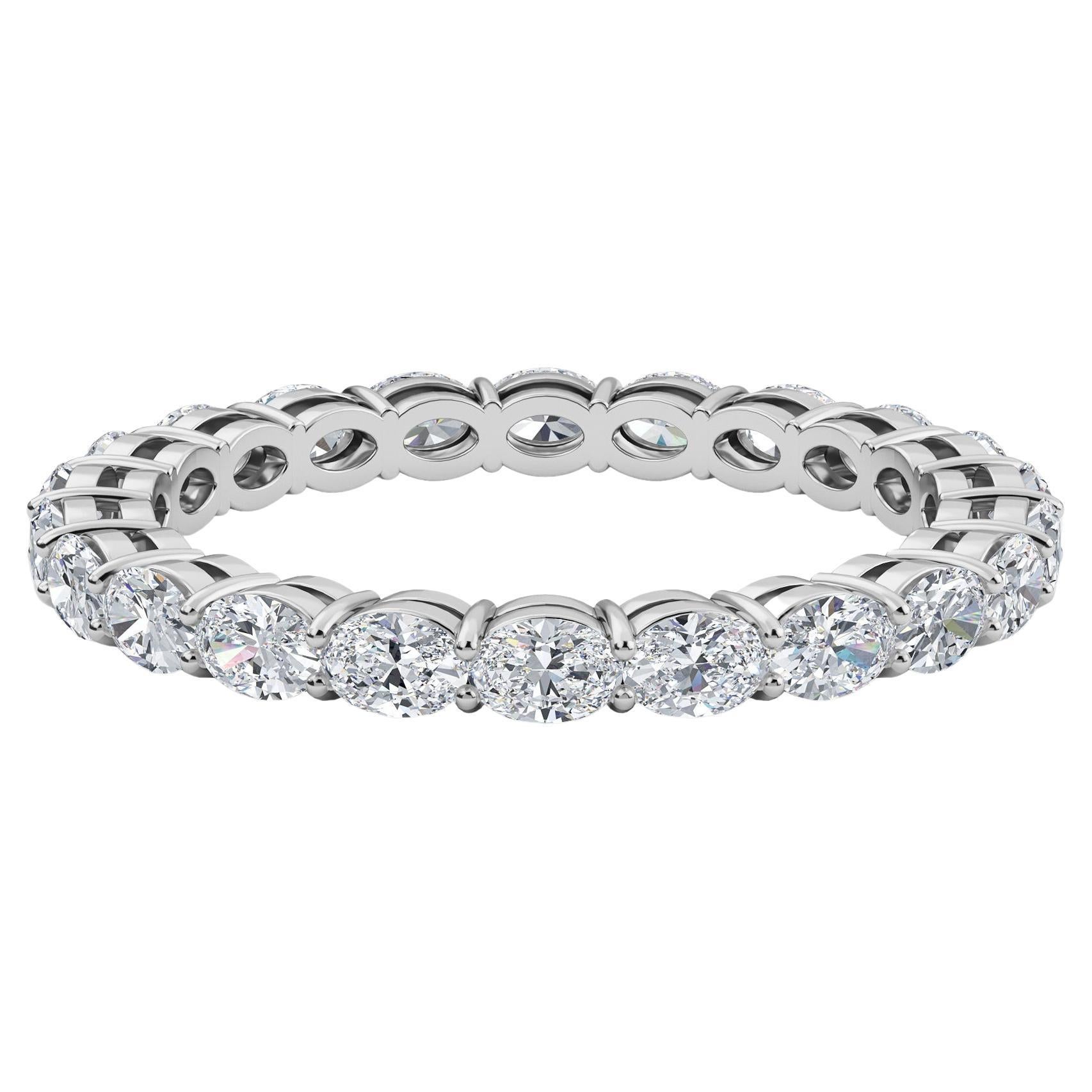 Platin Ovaler horizontaler Diamant-Eternity-Ring aus Platin, 1,33 tcw