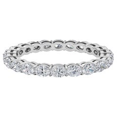 Bracelet d'éternité en platine avec diamant ovale horizontal, 1,33 carat