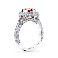 Platinum Oval Pink Diamond Ring