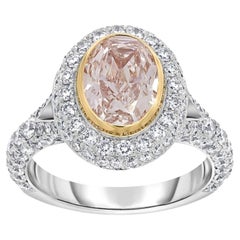 Platinum Oval Pink Diamond Ring