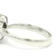 Platin Oval Rubin & Diamant Halo Dainty Cluster Cocktail-Ring