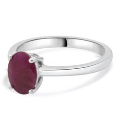 Platinum Oval Ruby Solitaire Ring