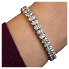 Bracciale ovale di platino (tutte le pietre GIA)