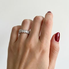 Platinum Palladium 4.80 Carat Marquise Diamond Eternity Band Ring