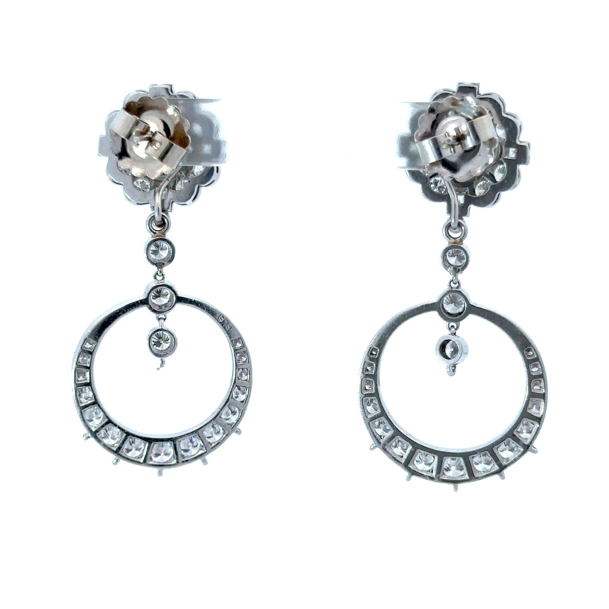 Cushion Cut Platinum Paraiba & Diamond Earrings For Sale