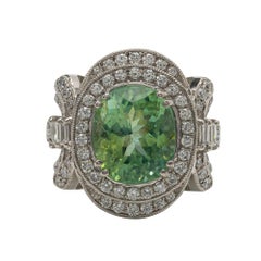 Platinum, Paraiba Tourmaline and Diamond Ring Platinum, Paraiba Tourmaline and Diamond Ring