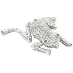 Platinum Pave Diamond Frog Pin