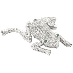 Platin Pave Diamant Frosch Pin