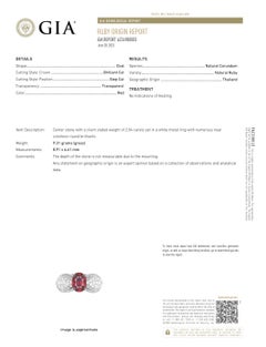 Platinum Pave Diamond GIA Certified 2.04 Carat No Heat Ruby Engagement Ring