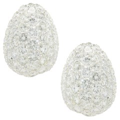 Platinum Pave Diamond Huggie Hoop Earrings