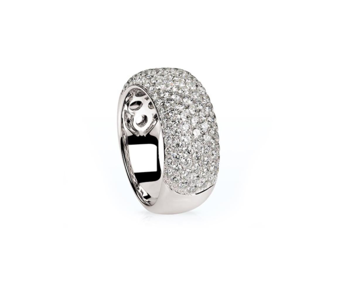 Contemporary Platinum Pave Cocktail Ring with Two Carats Diamonds For Sale