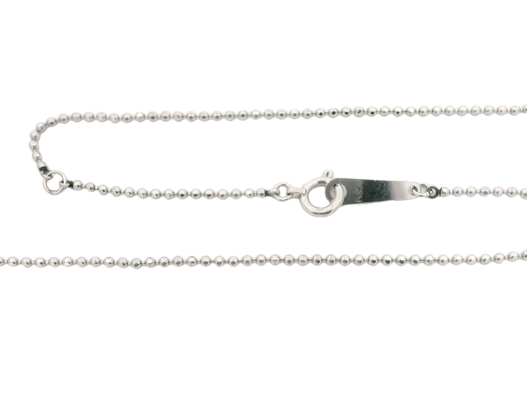 Platino Pear 4.33c Tanzanite Diamond Tear Drop Pendant Bead Ball Chain Necklace In condizioni ottime in vendita a Montclair, NJ