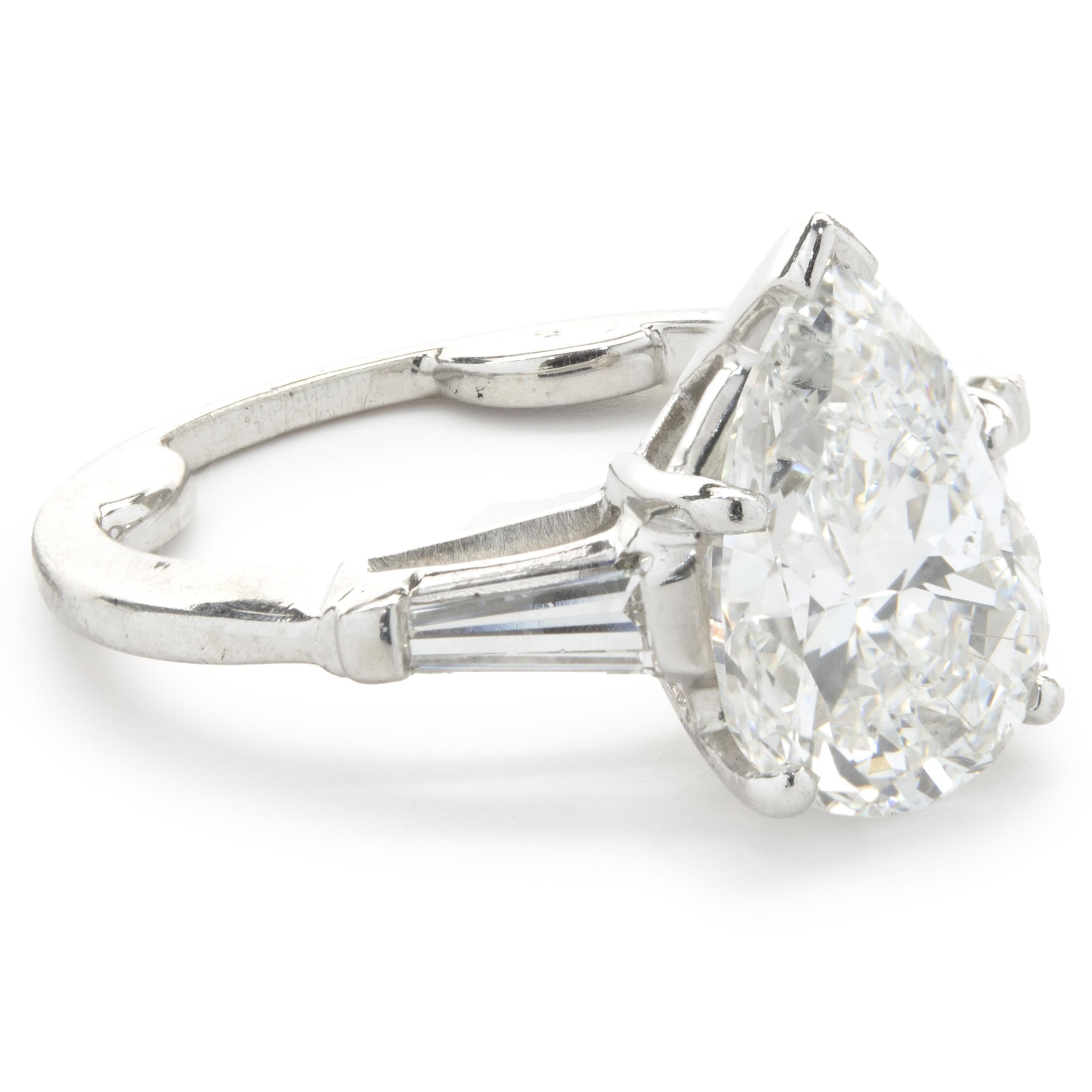 Platinum Pear Cut Diamond Engagement Ring at 1stDibs