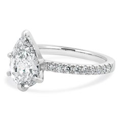 Platinum Pear Cut Diamond Engagement Ring
