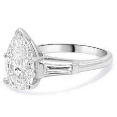 Platinum Pear Cut Diamond Engagement Ring