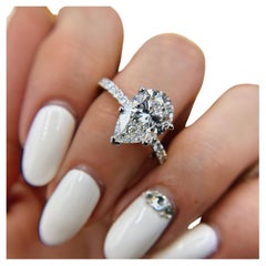 Platinum Pear Cut Engagement Ring with 2.75ct diamonds RN-411825